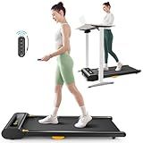 UREVO Under Desk Treadmill, Walking Pad for Home/Office, Portable Walking Treadmill 2.25HP, Walking Jogging Machine with 265 lbs Weight Capacity Remote Control LED Display Black