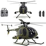 Ssccgym 335MM MD500 C189 Remote Control Helicopter Add Optical Flow Positioning RC Aircraft 2Batteries RC Heli Single Rotor No Ailerons Maintain Altitude Hover Green RTF