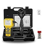 Pro HVAC Anemometer Handheld CFM Meter Wind Speed Meter with USB Data Export to PC Max/Avg/Min Functions for Measuring Wind Speed Air Velocity, Wind Temp AP-856A