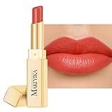MAKI YIKA Moisture Coral Red Lipstick for Women Hydrate Lip Balm for Dry Cracked Lips Weightless Glossy Lip Color Juicy Finish,MA053 Coral Red