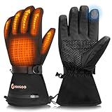 Rechargeable 7.4V 3200mAh Heated Gloves Waterproof Winter Warm Gloves for Motorcycle Riding Skiing Hiking Running Fishing Camping and Other Outdoor Winter Activities