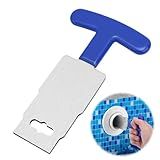 Gosknor Pool Plug Removal Tool, Eyeball Seat Removal Tool with Handle Grip Metal Drain Plug Stopper Release Utensil for Hayward Nozzles Above & Inground Pool Spa Return Jet Inlet Fittings (Blue)