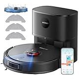 Robot Vacuum and Mop, Self-Emptying Robot Vacuum Cleaner with 5000Pa Suction, Laser Navigator with Smart Mapping Robotic Vacuums, 150Mins Runtime,Schedule,App Alexa Control for Carpet/Pet Hair,Q10 pro