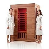 INFRADELUX Infrared Home Sauna Room for 2-3 Person, Bluetooth Speaker, Qualified Wood Sauna, Mood Lights, Perfect for Home SPA, Easy Assembly