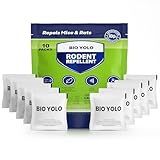 BIO YOLO Rodent Repellent Pouches – Peppermint Oil, Plant-Powered – Repels Mice, Rats & Squirrels, Mouse Repellent– Protects Indoor, Car, RV, Boat, Garage & Cabin – 10 Pouches