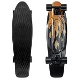 KMX Classic Mini Cruiser Skateboard Boys Girls,Flame Black 27"