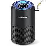 Air Purifiers for Home Bedroom, AromaRoom H13 HEPA Air Purifier Filter for Allergies, Pollen, Smoke, Dusts, Pets Dander, Odor, Hair, 22dB Quiet Air Cleaner for Room, Office, Dorm, AP100-B (Black)