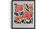 Oklahoma Flower Market Poster Art Print Botanical Wall Art Painting, Pastel Floral State Decor for Living Room and Bathroom 37B (Oklahoma Flower Market, 8 x 10 inches, Unframed)