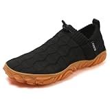 MCRONJI Barefoot Water Shoes, Minimalist Running Sneakers, Beach Outdoor Shoes, Men and Women Black