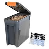 Traeger Grills BAC637 Stay Dry Pellet Storage Bin with Locking Lid, 22lb Capacity Wood Pellet Container with Flavor Stickers, Stackable Design, Airtight Storage for Grill Pellets