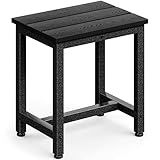 ODK Outdoor Side Table, Adirondack Patio End Table with Weather-Resistant, Waterproof Top for Hot Tub, Garden, Balcony, Poolside, Durable & Easy-to-Clean, Black