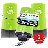 Guard Your ID Security Roller Set for Identity Theft Protection Advanced 2.0 Stamping and Redacting (Regular 3-Pack, Green)