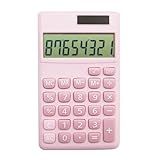 Basic Standard Calculators Small Digital Desktop Calculator with 8-Digit LCD Display, Battery Solar Power Smart Calculator Children's School Adult Office Family Standard Functions (8 Bit Pink)