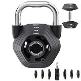 Hamjoiet 2-in-1 Adjustable Kettlebell, 15-45LB Kettlebells Weight Set for Strength Training, 5.9-30.9LB Adjustable Weights Dumbbell for Home Gym Full Body Workout (Black)