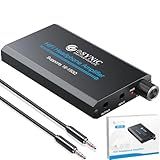 eSynic 16-150Ω Headphone Amplifier Poratble- HiFi 3.5MM Audio Headphone Amp Rechargeable with 2-Stage Gain Switch-Aluminum Alloy Body & 12H Playtime for Car/MP3&4/Phone/PC/Laptop (3.5mm AUX)