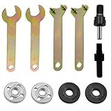 TorSor 10 Pack Grinder Flange Angle Wrench Spanner with Metal Lock Nut and Connecting Rod Shank Mandrel Arbor Adapter Repair Kit Tool for Electric Hand Power Drill Grinders
