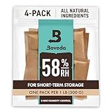 Boveda 58% Two-Way Humidity Control Packs For Storing 1 lb – Size 67 – 4 Pack – Moisture Absorbers for Storage Containers – Humidifier Packs – Hydration Packets in Resealable Bag