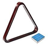 MoyanSuper Solid Wood Pool Ball Rack Billiard Ball Triangle Rack, Pool Table Ball Holder Positioning Rack,2-1/4" Pool Ball Rack (Burgundy Triangle Rack)