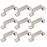 Square Pipe Clamp, 10 Stainless Steel Pipe Buckles With Belt Clamps, Used for Horse Mounted Pipe Saddle Clamps (50x25mm) for Windows, Sheds, and Barns