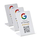 ProsperQR - Google Review Stand - NFC & QR Code, Easy Setup, For All Businesses (3-Pack)