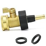 PLG Hight Pressure Hose Nozzle with Shut-off Valve - Heavy Duty Brass Jet Nozzle for Outdoor Cleaning, Patio, Driveway, Roof & Car Washing