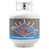 Flame King YSN201b 20 Pound Steel Propane Tank Cylinder with Type 1 Overflow Protection Device Valve for Grills and BBQs, White