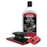 Weiman Glass & Ceramic Cooktop, Stove Top & Oven Cleaner Kit – Kitchen Cleaner Cream, 3 Scrubbing Pads & Scraper for Burnt-On Food & Grease, Clean Shine - Safe for Induction, Electric & Gas Cooktops