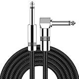 New Bee Guitar Cable 10ft Electric Instrument Bass AMP Cord for Electric Mandolin, Pro Audio (Right Angle to Straight, Black)
