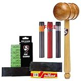 SG Cricket Bat Care - Wooden Mallet Combo Toe Guard Pack + Wooden Mallet & GET Free 3 BAT Grips