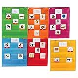 Learning Resources Magnetic Pocket Chart Squares, Set of 6 - Organization Center Pocket Chart for Classroom, Charts for Classroom, Magnetic Sentence Strip Pockets for Teachers