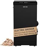 EAST OAK 30-inch Electric Smoker, Outdoor Smoker with Convenient Side Wood Chip Loader, 725 Sq Inches of Cooking, Digital Control and 4 Removable Racks for Outdoor Kitchen, BBQ, Backyard, Black