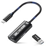 Guermok 4K USB3.0 Video Capture Card with PD 100W, 4K@60FPS or 2K@144FPS HDMI to USB-A/C Capture Card for Streaming, Works with Pad, Tablet, MacOS, Switch2/1, Laptop, PC, Camera, VR, Black