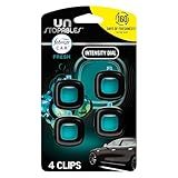 Febreze Car Air Freshener, Odor-Fighting Automotive Vent Clip, Scented Car Accessories, Long Lasting for Strong Odors, Unique Stocking Stuffer, Unstopables Fresh Scent, .07 fl oz, 4 Count