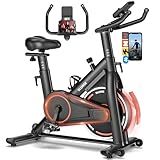 Exercise Bike, Adjustable Magnetic Resistance Stationary Bikes for Home with App Compatible, Silent Indoor Cycling Bike with 350lbs Weight Capacity Comfortable Seat, Digital Monitor & Phone Mount