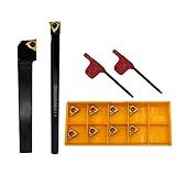 1/2" Lathe Threading Tool External/Internal Threading Holder SEL 1212H11+ SNR 0008K11 Threading Holder with 11ER AG60 11IR AG60 Threading Inserts (SEL1212H11+SNR0008K11+11IR AG60)