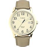 Timex Women's Easy Reader 38mm Watch – Gold-Tone Case Cream Dial with Light Gold-Tone Leather Strap