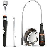 HORUSDY 4-PIECE Telescoping Magnetic Pickup Tools Set - Extendable Magnetic Pick Up Tools，Flexible Bendable Spring Magnet Stick