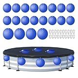20 Pack Pool Cover Weights with Hooks, Leakproof PVC Pool Cover Hanging Bags, Heavy Duty Water Weights for Above Ground Winter Pool Cover, Antifreezing Pool Wall Bags (20-PCS)