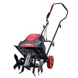 MZK 12-Inch 10.5 Amp Corded Electric Tiller/Cultivator for Gardening, 8-inch tillling Depth with Adjustable Wheels, Electric Garden Rototiller for Lawn/Yard/Garden Soil Digging,TC12A03