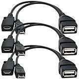[3 Pack] USB Port Adapter, Micro OTG Cable and Power - Compatible with fireSticks, Streaming Media Devices, Rii and Logitech Keyboards, and Nintendo Switch, SNES, NES Classic