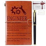 Engineer Gifts, Mechanical Engineering Gifts, Leather Journal Notebook Gifts for Engineers, New Licensed Passer Gifts Engineering Student Gifts, Graduation Gifts Retirement Gift for Engineer
