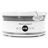 Elite Gourmet EFD329WD Digital Food Dehydrator with 5 BPA Free SlimStore™ Collapsible Trays for Compact Storage, Adjustable Timer and Temperature Controls, Jerky, Herbs, Fruit, Veggies, Snacks, White