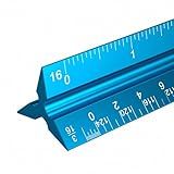 Rena Chris Architectural Scale Ruler: 12" Imperial Aluminum Alloy Metal Architecture Measuring Tools, Engineering Drafting Construction Drawing Blueprints Triangular Architect Scaling Rulers 12 Inches