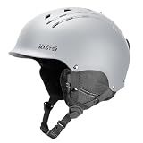 OutdoorMaster Ski Helmet - Takin SnowboardHelmet with Visor, Adjustable Dial Fit, 10 Vents - Durable ABS Shell & Shock-Absorbing EPS Core - Snow Sport Helmet for Men, Women & Youth - Gray, L