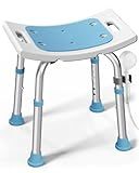 HOMLAND Shower Chair for Inside Shower, 400 lbs Adjustable Shower Stool with Suction Feet, Shower Seat for Inside Tub Bathroom Bench Bath Chair for Elderly and Disabled - Light Blue