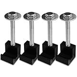 Hirificing 4PCS Truck Tool Box Mounting Kit, J Hook Truck Crossover Tool Boxes for Bed of Truck Aluminum Pickup Toolbox Rail Mounting Kit for Fix Tool Boxes Tie Downs Comes with Fastening Nuts(Black)