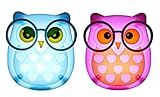 FuWinet 2 PCS Owl LED Plug in Night Light for Kids- Wall Lamp Take Good Care Children Sleep Light Sensor Auto Controlled Nightlights for Baby Nursing (Blue+Pink)