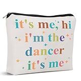 UAREHIBY Dancer Gifts for Girls,Dance Makeup Bag,Dance Cosmetic Bags for Dancers,Dance Recital Gifts for Her,Friend Sister,Dancer Stuff,Christmas Birthday Gifts for Dancer