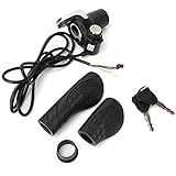 Hapivida 36V Electric Bike Bicycle Handlebar Twist Grip Throttle with LCD Display and Key Lock for Bikes Scooters Motorcycles