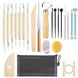 23PCS Clay Tools Sculpting, Ceramic & Pottery Modeling Tool, Ceramics Tools Set, Polymer Tools Kit, Air Dry Clay Tools for Carving, Molding, Pottery Wheel, Crafting Supplies, Pros, Beginners, Adults